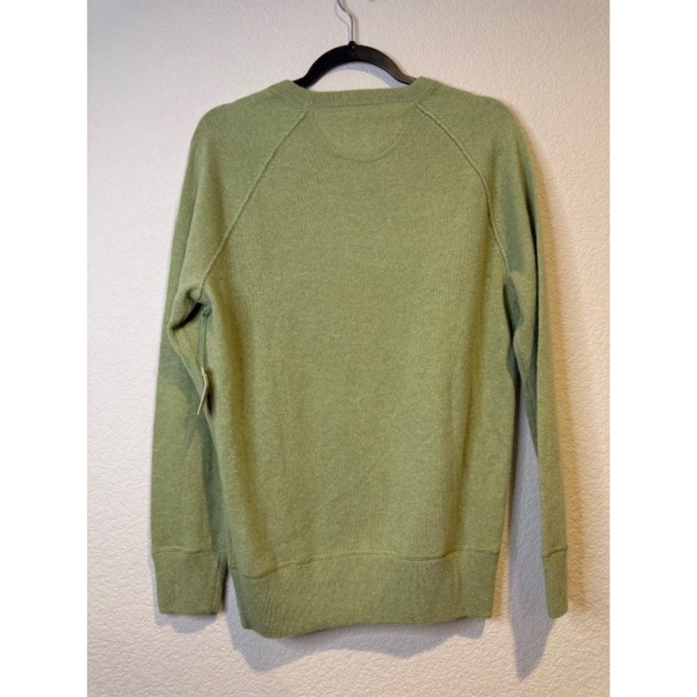 AE77 American Eagle 100% Cashmere Crewneck Sweater Sage Green 1069-343 Mens S - Picture 6 of 6